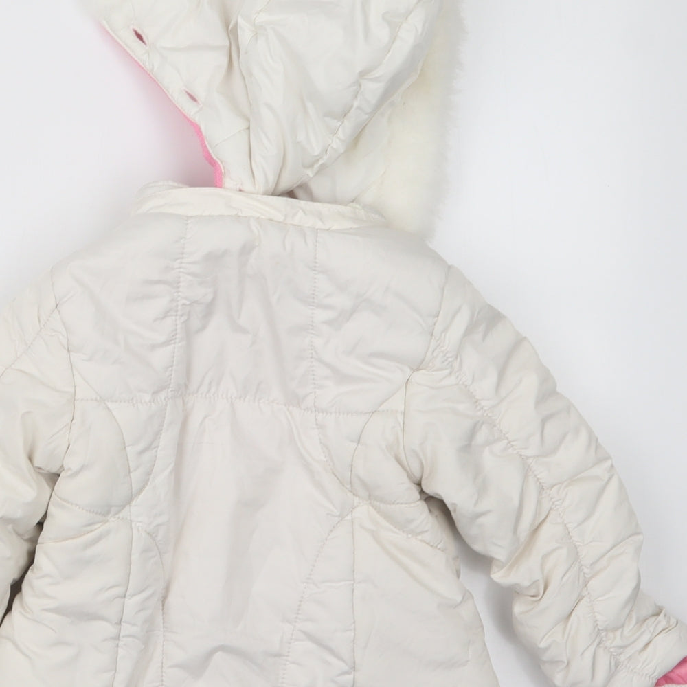 Mothercare Girls White   Jacket Coat Size 24 Months