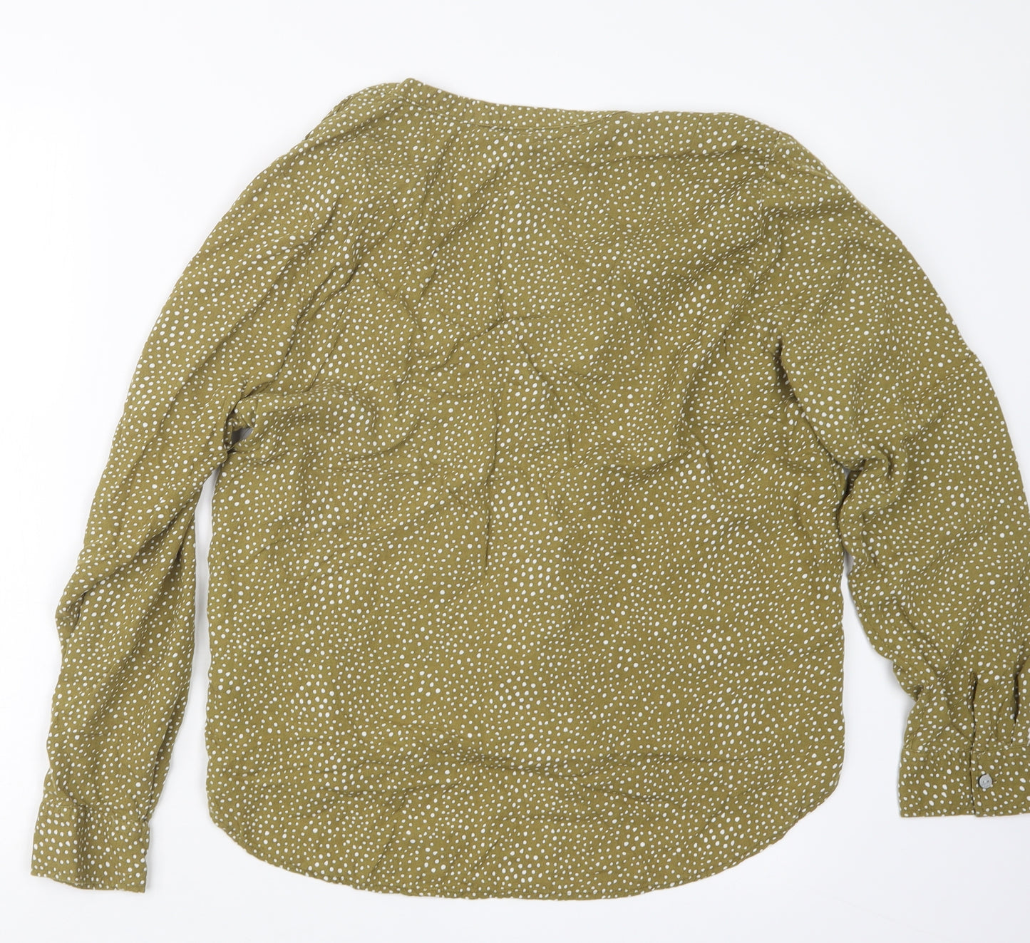 Marks and Spencer Womens Green Geometric  Basic T-Shirt Size 14