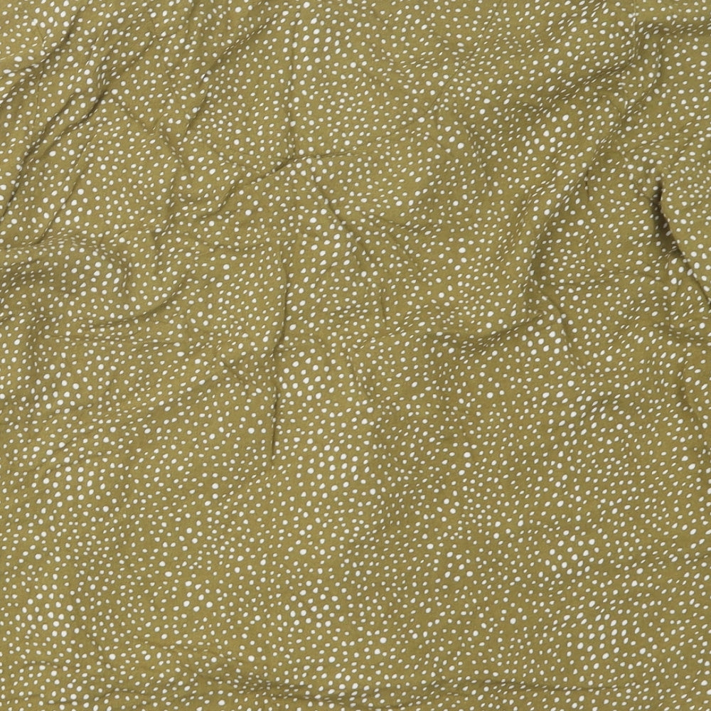 Marks and Spencer Womens Green Geometric  Basic T-Shirt Size 14