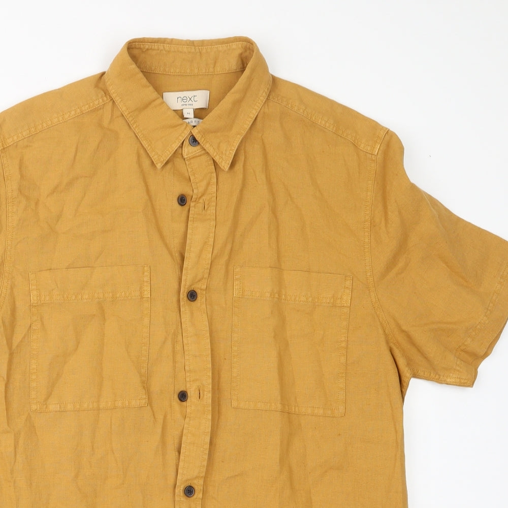 NEXT Mens Beige    Button-Up Size M