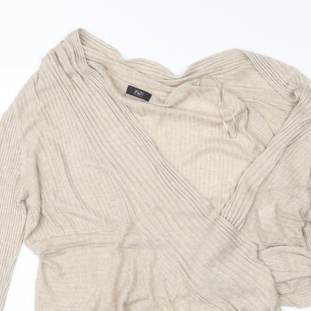 F&F Womens Beige   Cardigan Jumper Size 16