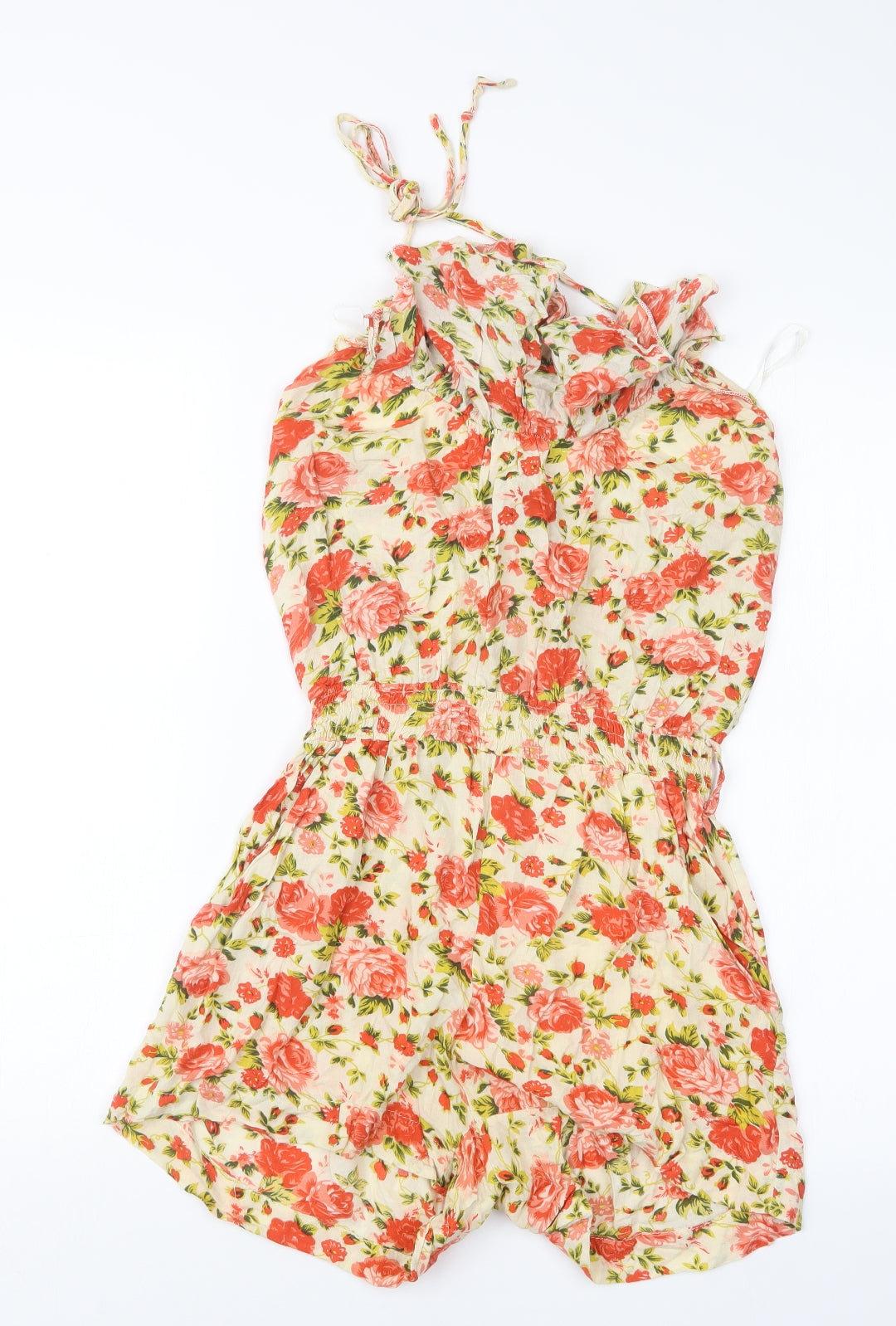 Miso Womens Red Floral  Playsuit One-Piece Size 8