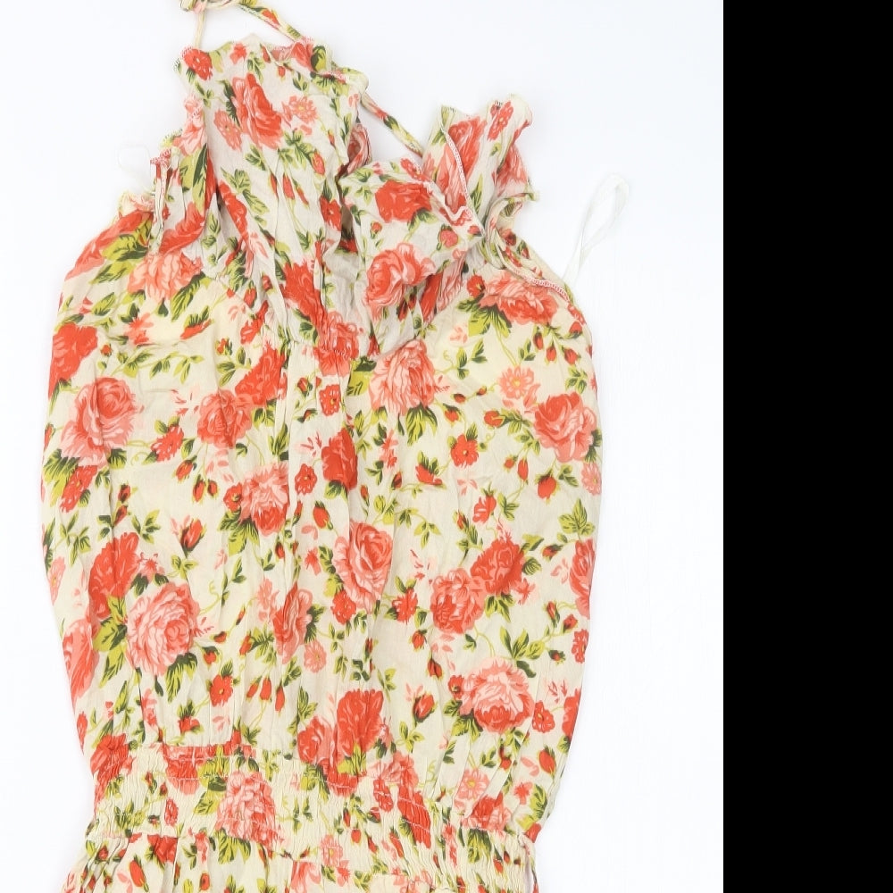 Miso Womens Red Floral  Playsuit One-Piece Size 8