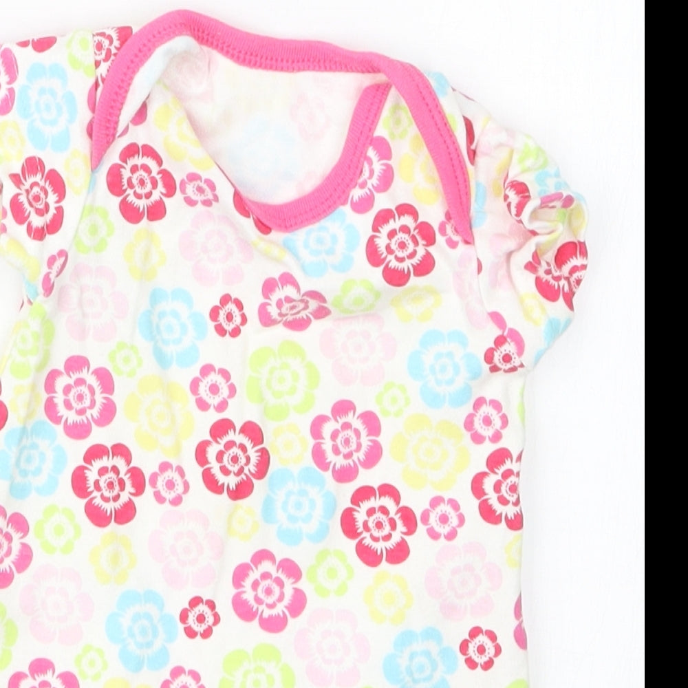 Tesco Girls Pink Geometric  Coverall Outfit/Set Size Newborn