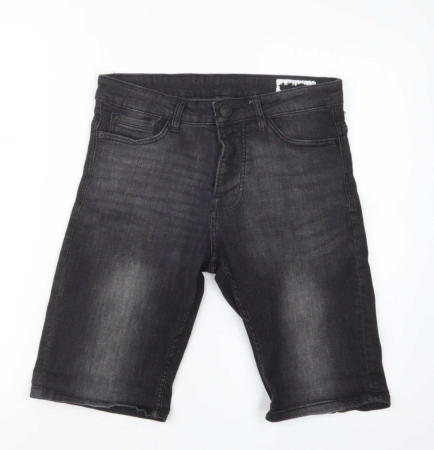 Denim & Co. Mens Black  Denim Cargo Shorts Size 30 in