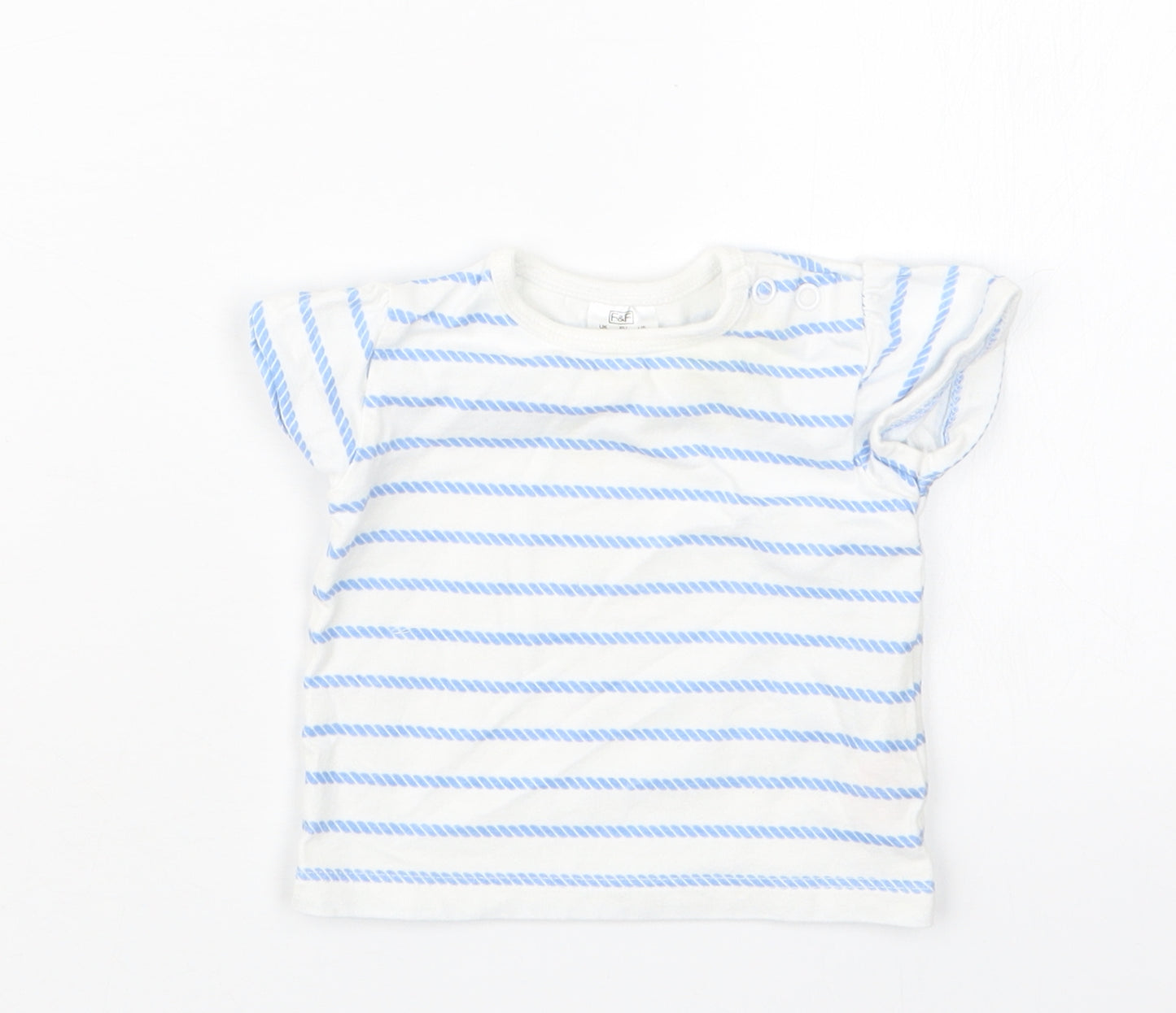 F&F Baby Blue Striped  Basic T-Shirt Size Newborn