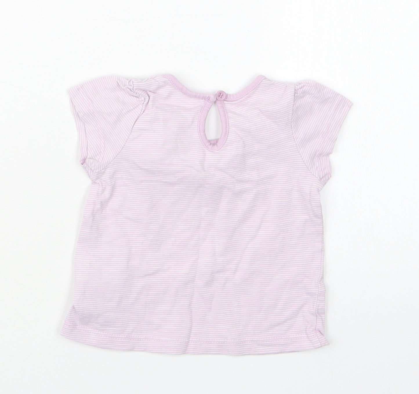 Matalan Girls Purple Striped  Basic T-Shirt Size 3-6 Months