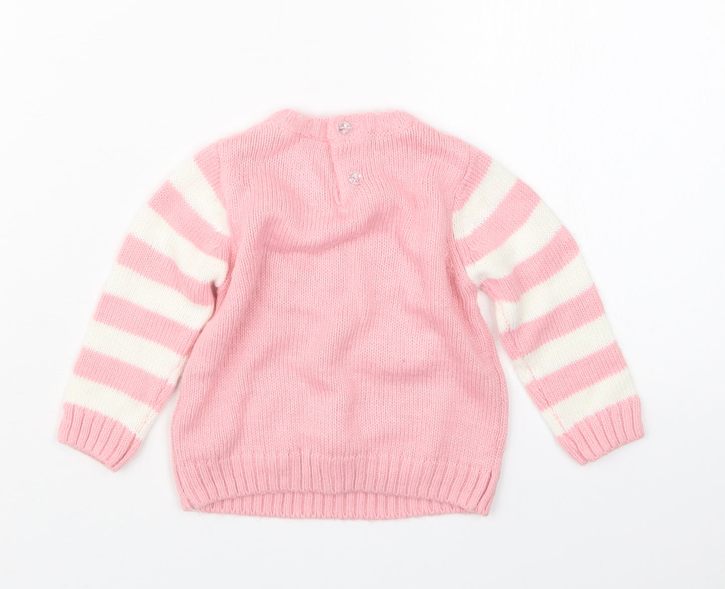F&F Girls Pink  Knit Pullover Jumper Size 3-6 Months