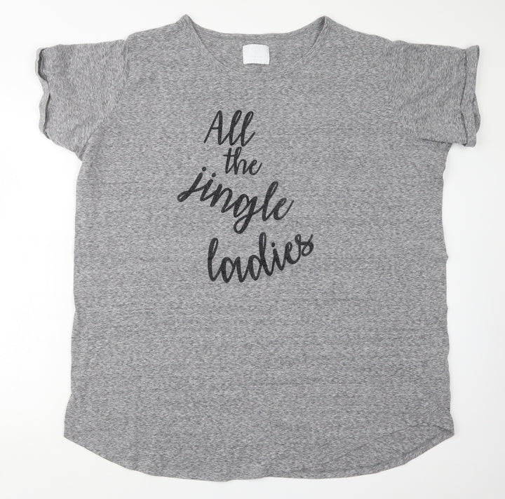 Matalan Womens Grey Geometric Top Pyjama Top Size 20 - Christmas