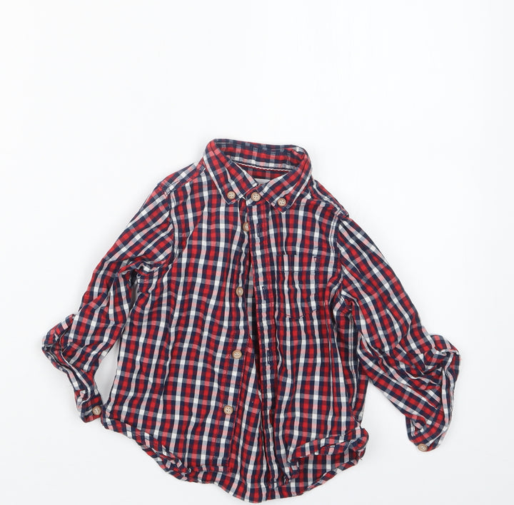 Mothercare Boys Blue Check Basic Button-Up Size 12-18 Months