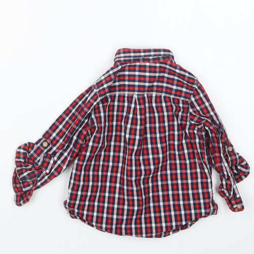 Mothercare Boys Blue Check  Basic Button-Up Size 12-18 Months