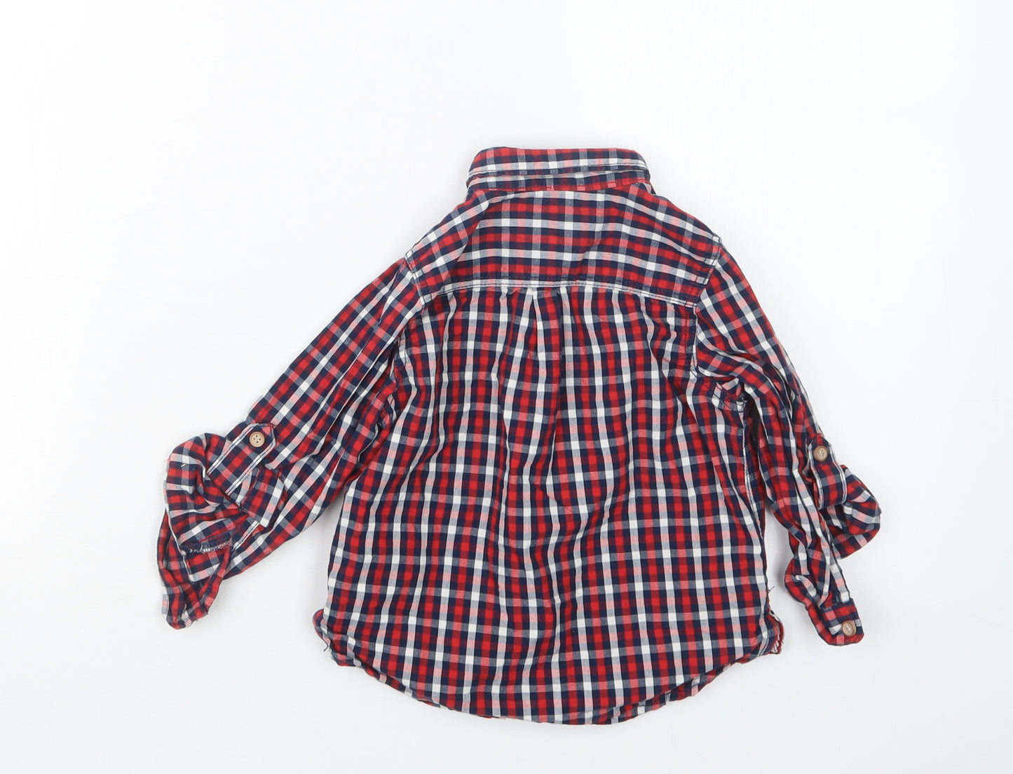 Mothercare Boys Blue Check  Basic Button-Up Size 12-18 Months
