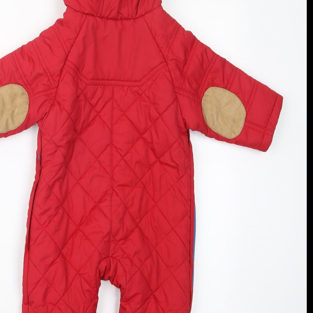 Debenhams Boys Red   Overcoat Coat Size 6-9 Months  - One Piece