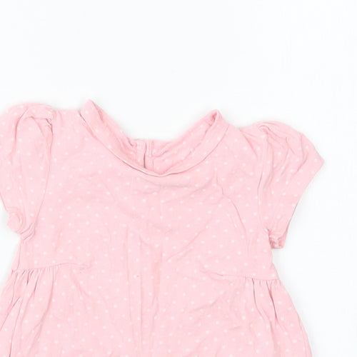 Mothercare Girls Pink Polka Dot  Basic T-Shirt Size 3-6 Months