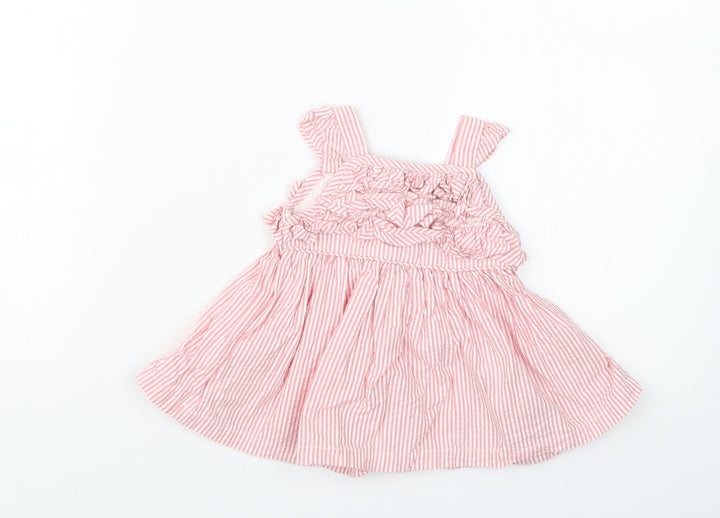 Matalan Girls Pink Striped Basic T-Shirt Size 3-6 Months