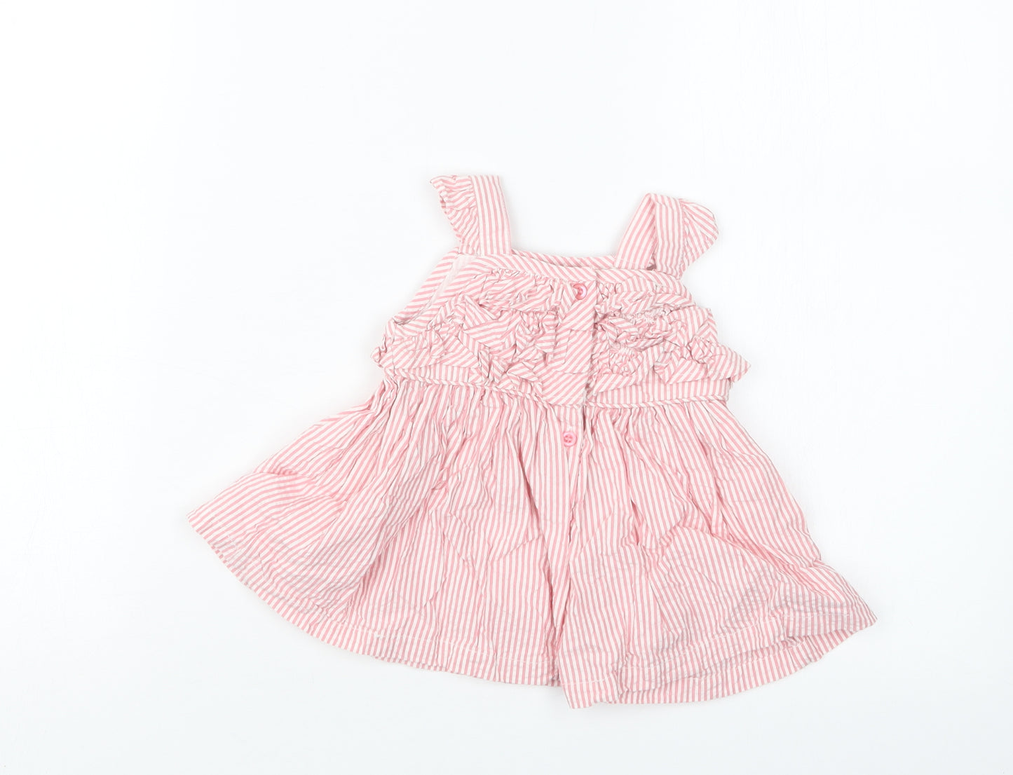 Matalan Girls Pink Striped  Basic T-Shirt Size 3-6 Months