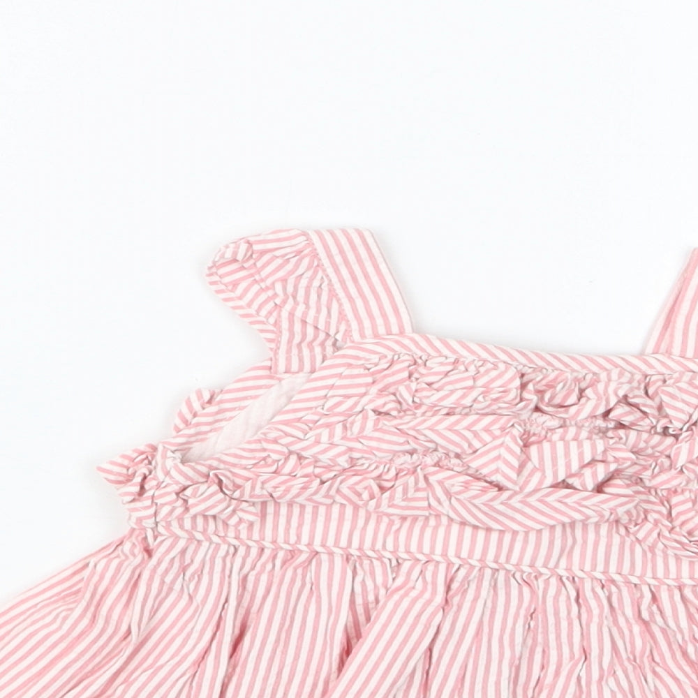 Matalan Girls Pink Striped  Basic T-Shirt Size 3-6 Months