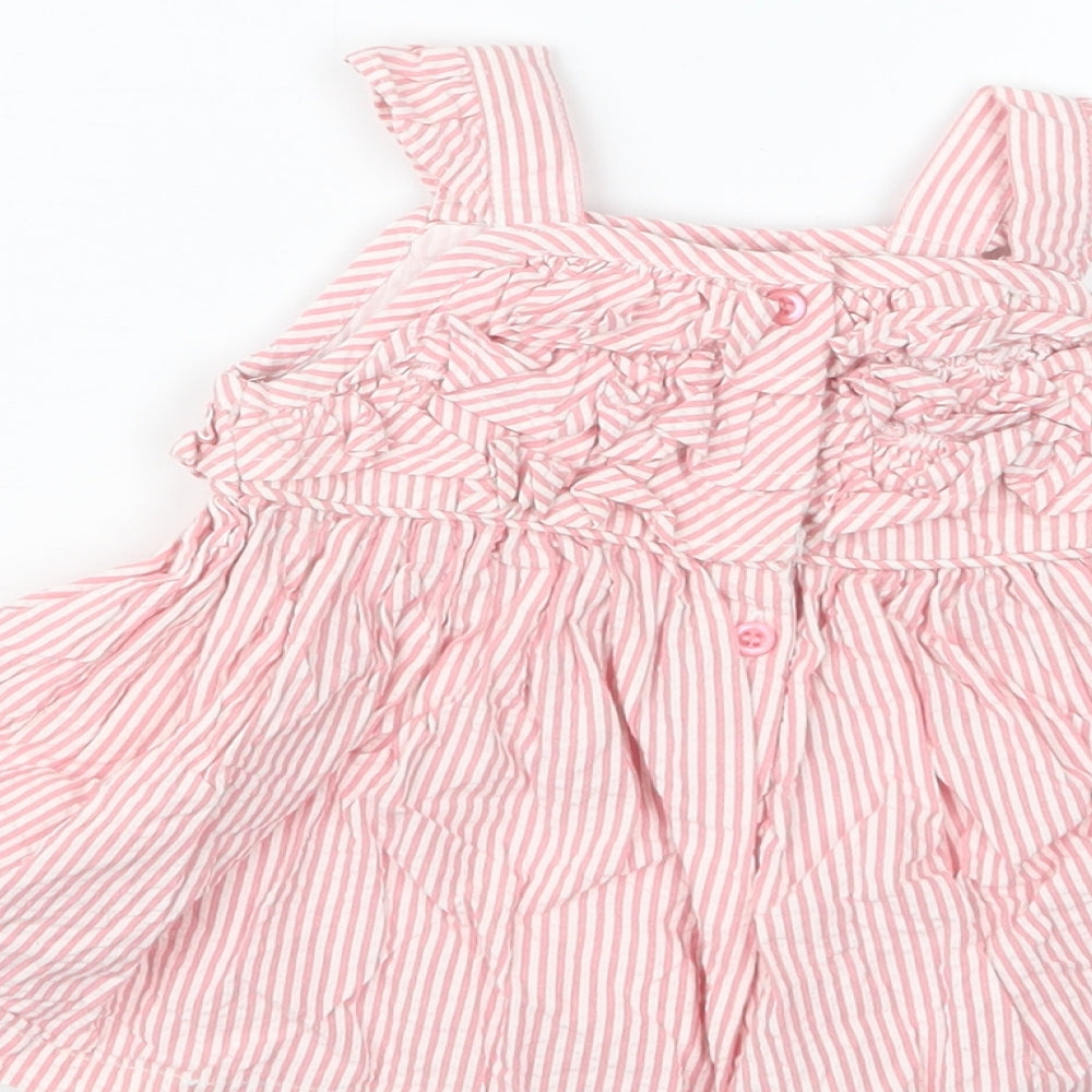 Matalan Girls Pink Striped  Basic T-Shirt Size 3-6 Months