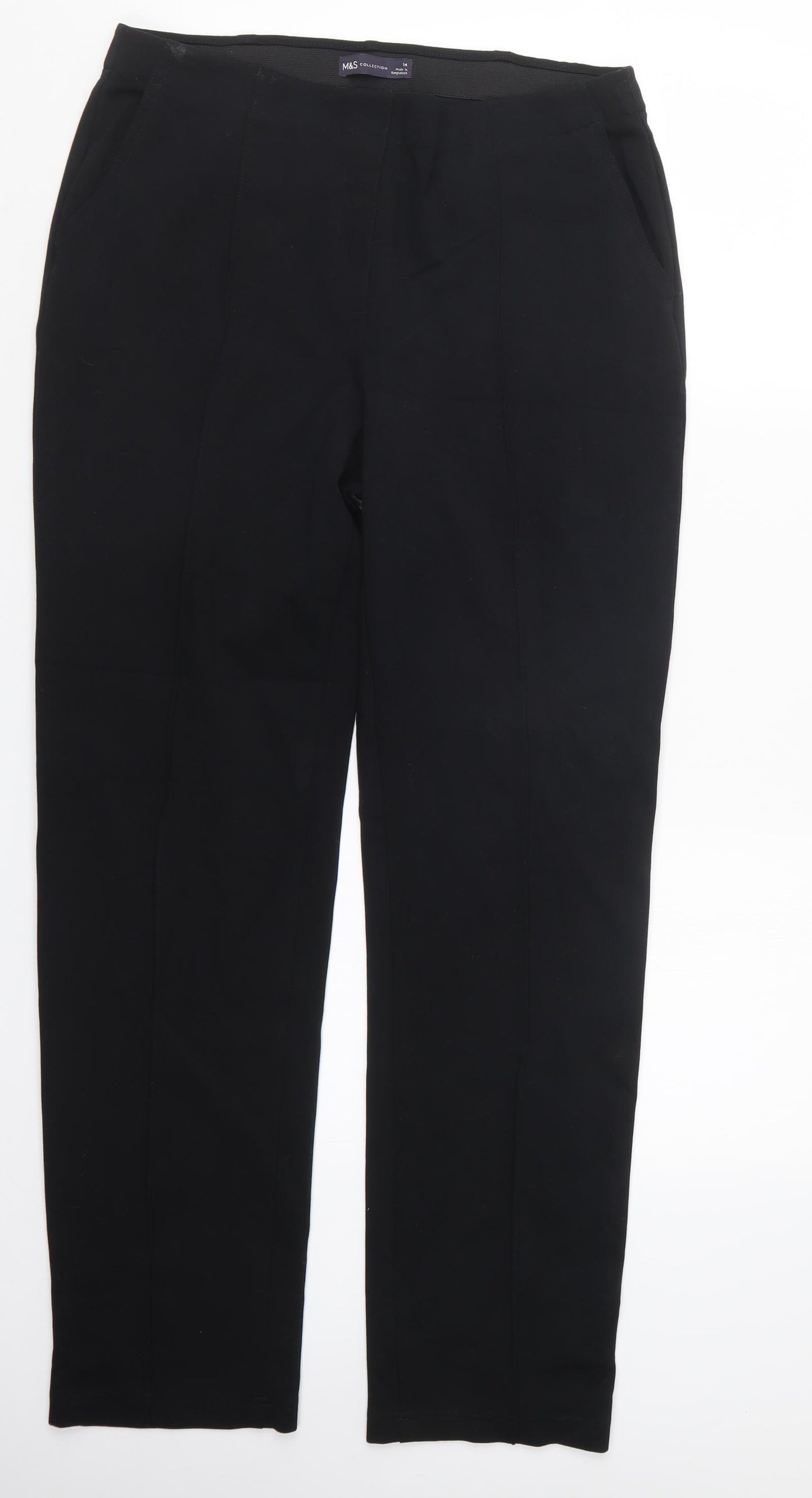 Marks and Spencer Womens Black   Trousers  Size 14 L28.5 in