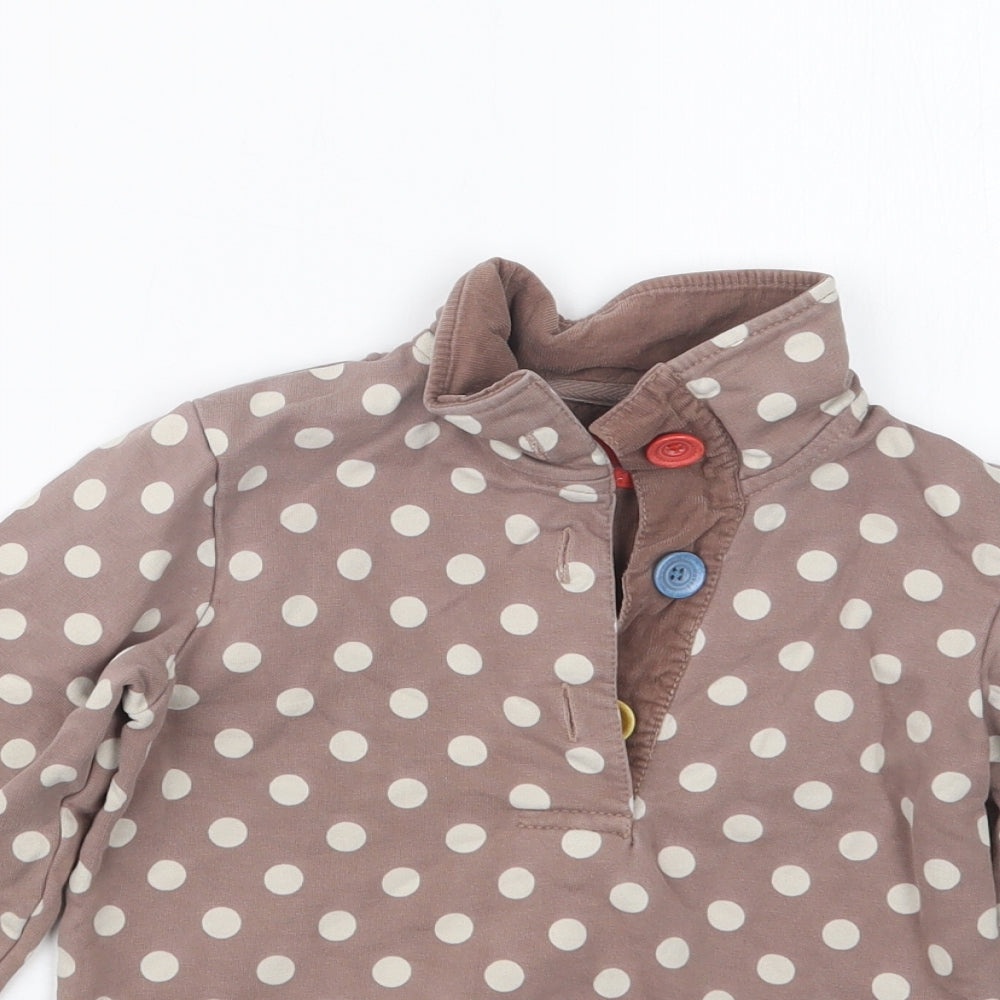 Joules Girls Brown Polka Dot  Pullover Sweatshirt Size 3 Years