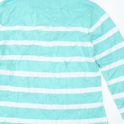 Just Elegance Womens Green Striped  Pullover Jumper Size M
