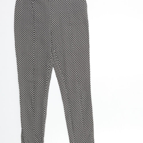 New Look Womens Black Geometric  Trousers  Size 8 L26 in