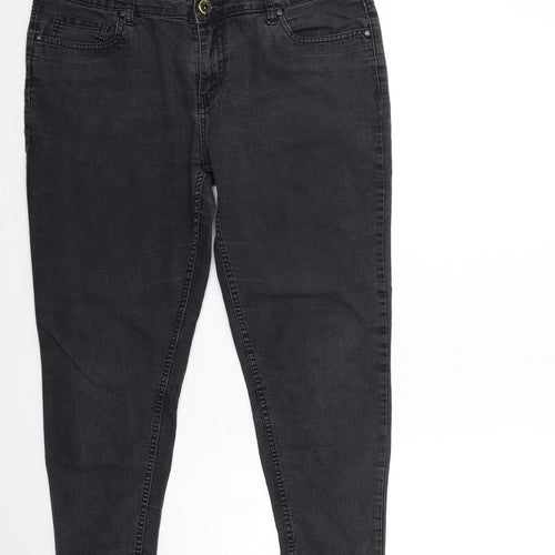 PEOPLE Womens Black  Denim Skinny Jeans Size 8 L25 in