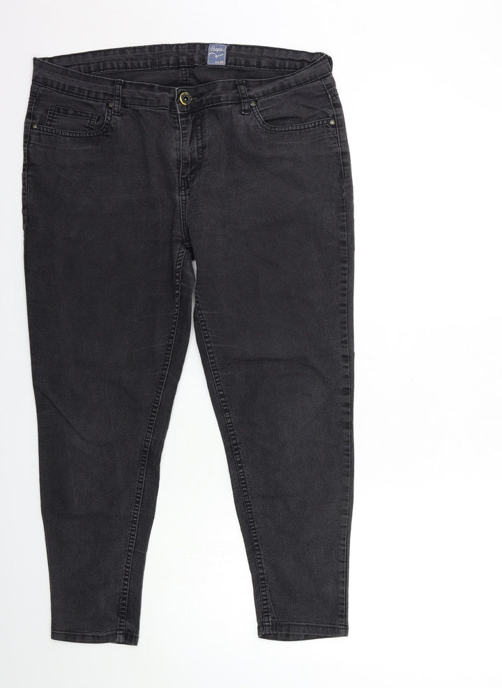 PEOPLE Womens Black  Denim Skinny Jeans Size 8 L25 in