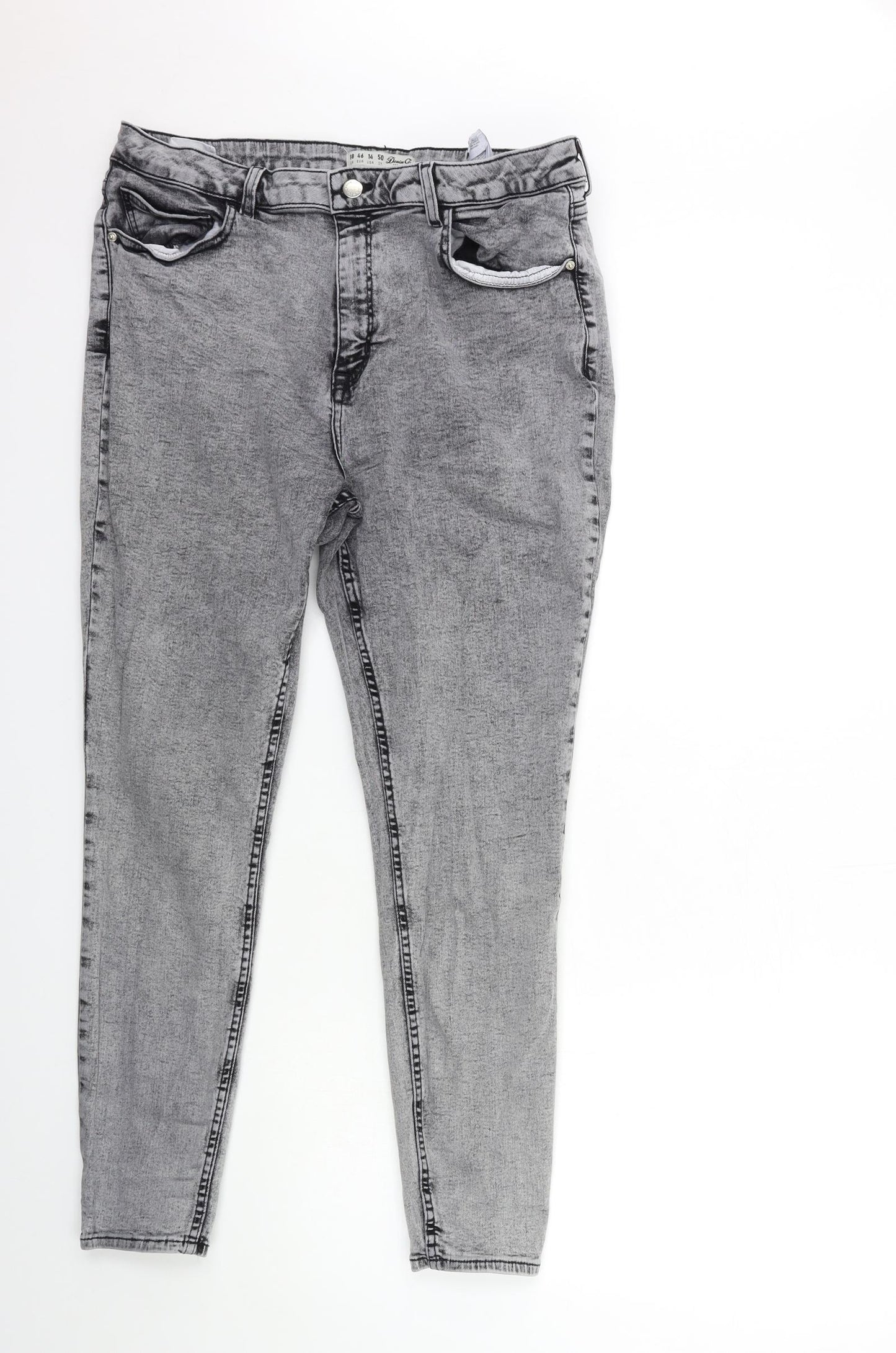 Denim & Co. Womens Grey  Denim Skinny Jeans Size 18 L27 in