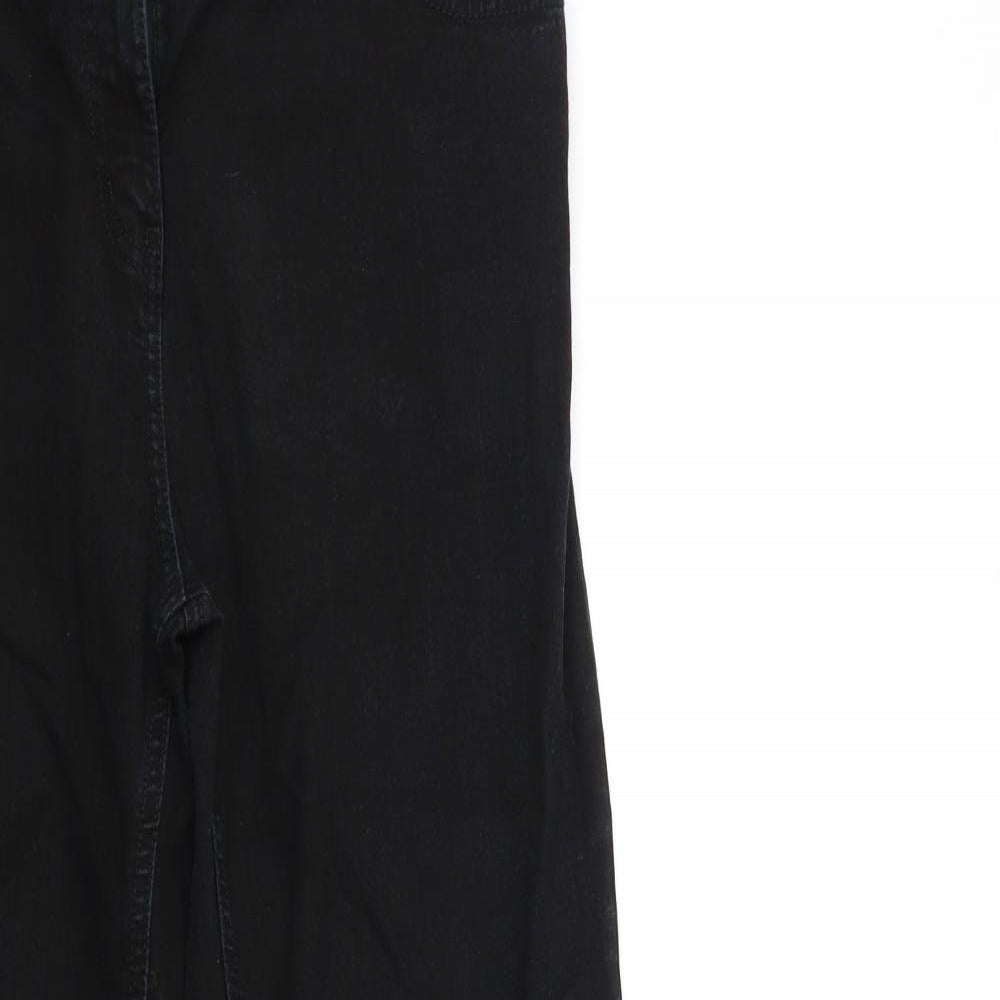 Marks and Spencer Womens Black  Denim Flared Jeans Size 12 L32 in
