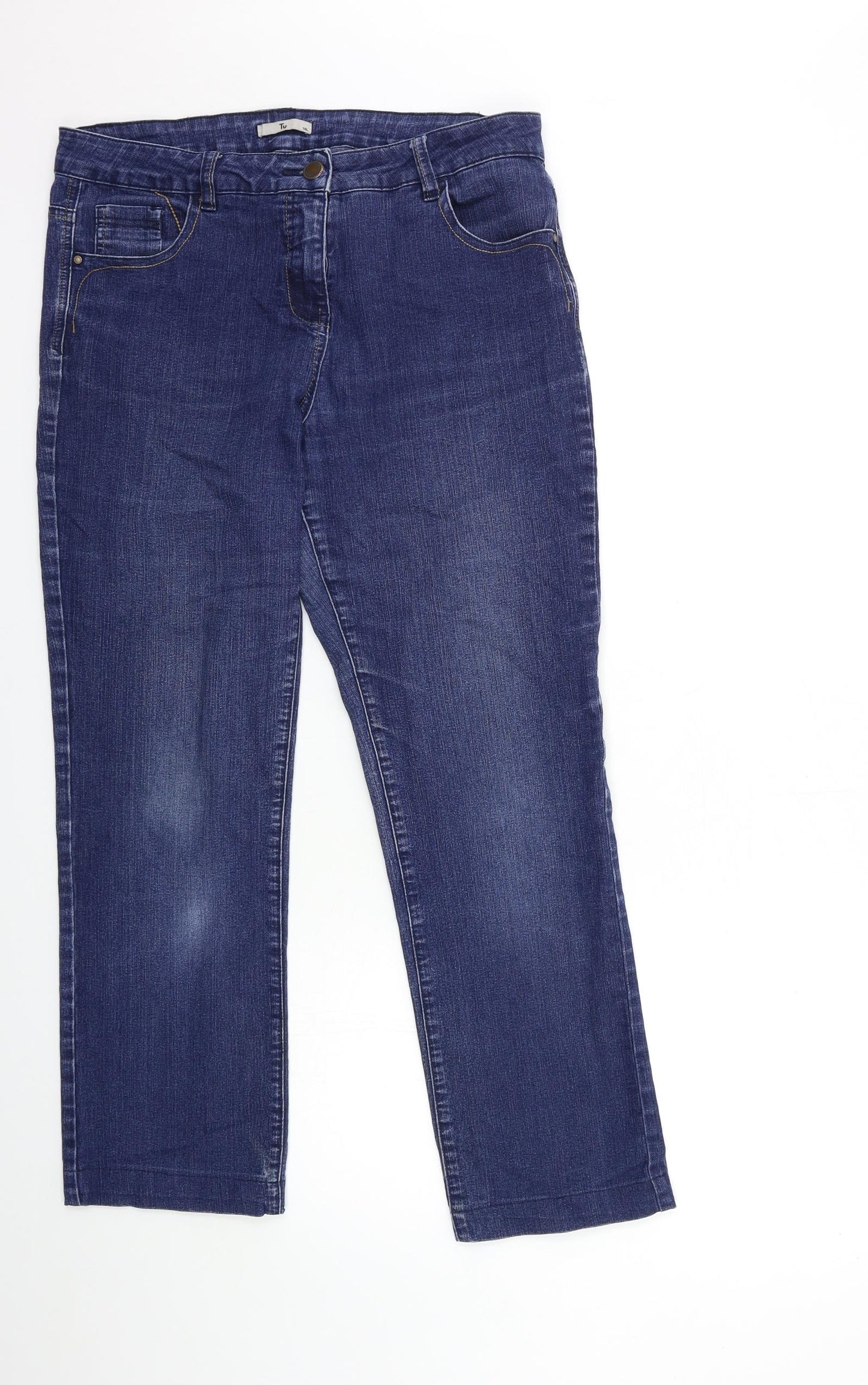 TU Womens Blue  Denim Cropped Jeans Size 14 L20 in