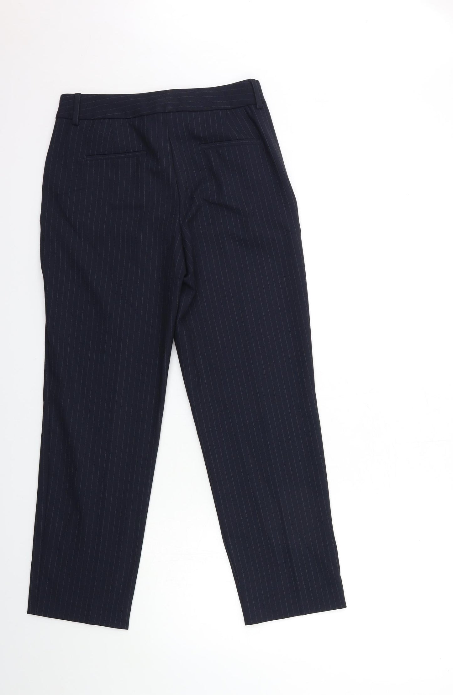 Marks and Spencer Womens Blue Striped  Trousers  Size 8 L28 in