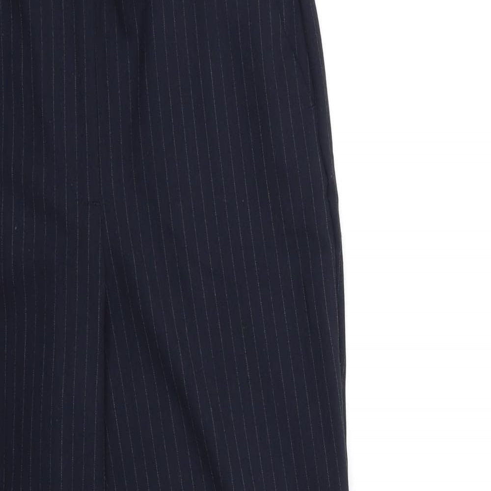 Marks and Spencer Womens Blue Striped  Trousers  Size 8 L28 in