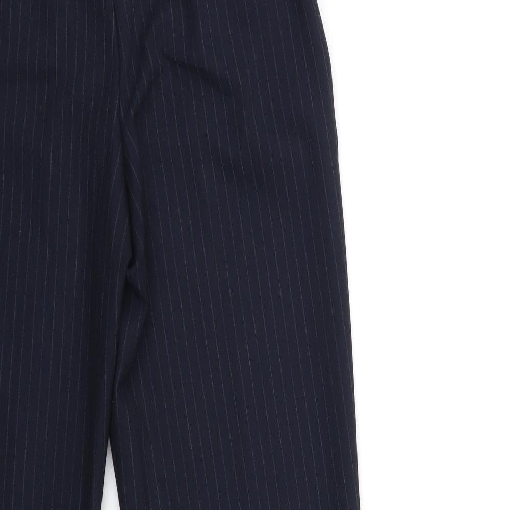 Marks and Spencer Womens Blue Striped  Trousers  Size 8 L28 in