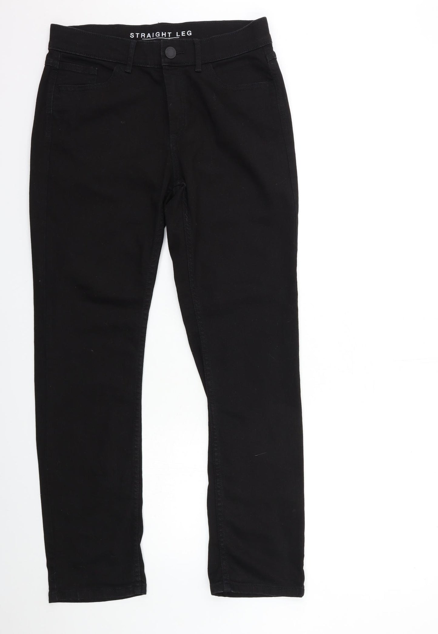 Marks and Spencer Womens Black  Denim Straight Jeans Size 12 L30 in