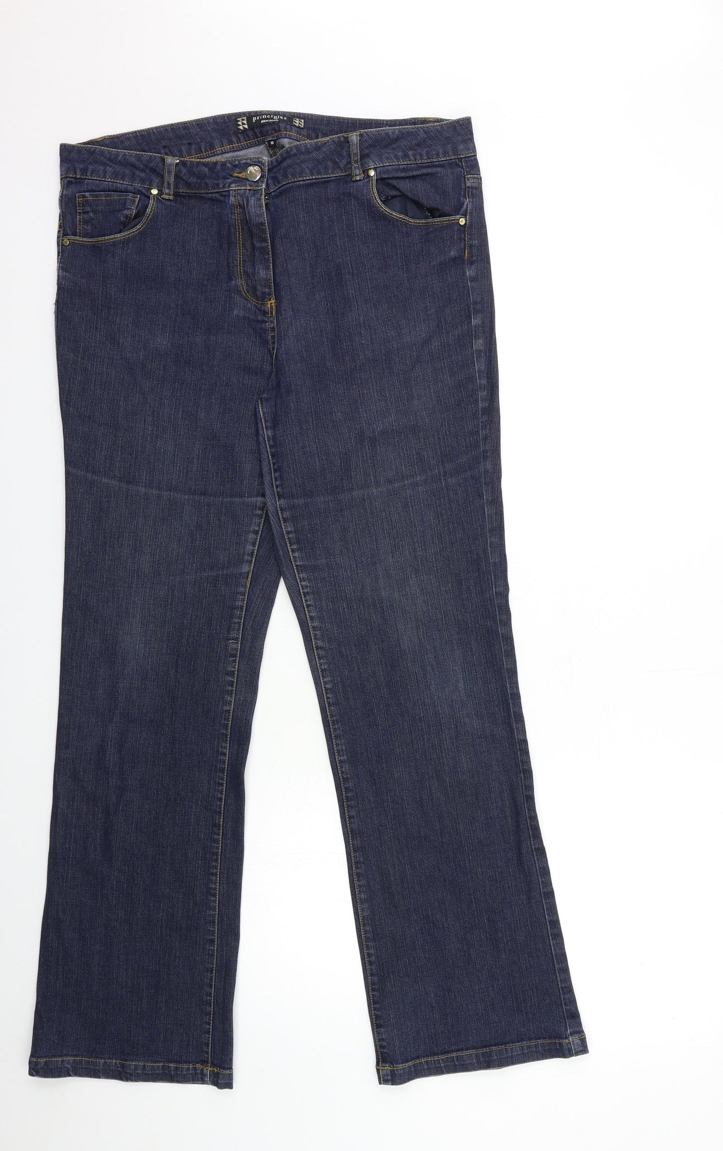 Principles Womens Blue  Denim Flared Jeans Size 16 L30 in