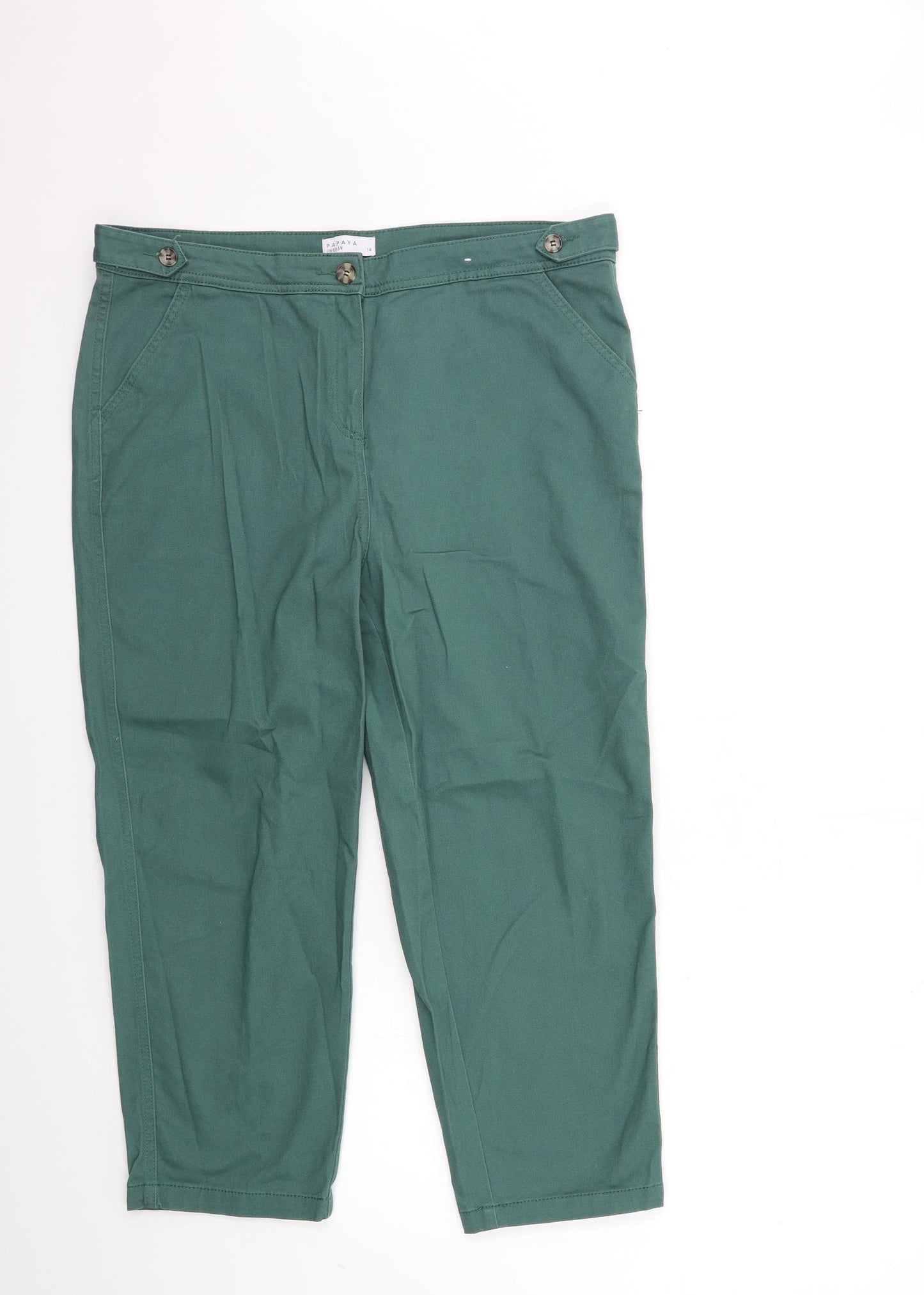 Papaya Womens Green   Trousers  Size 14 L22 in