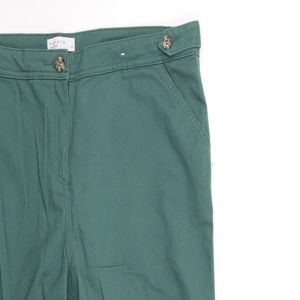 Papaya Womens Green   Trousers  Size 14 L22 in