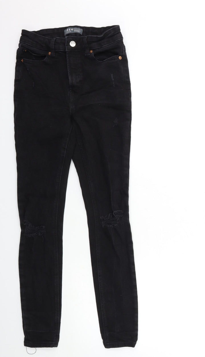 Denim & Co. Womens Black Denim Skinny Jeans Size 10 L27 in