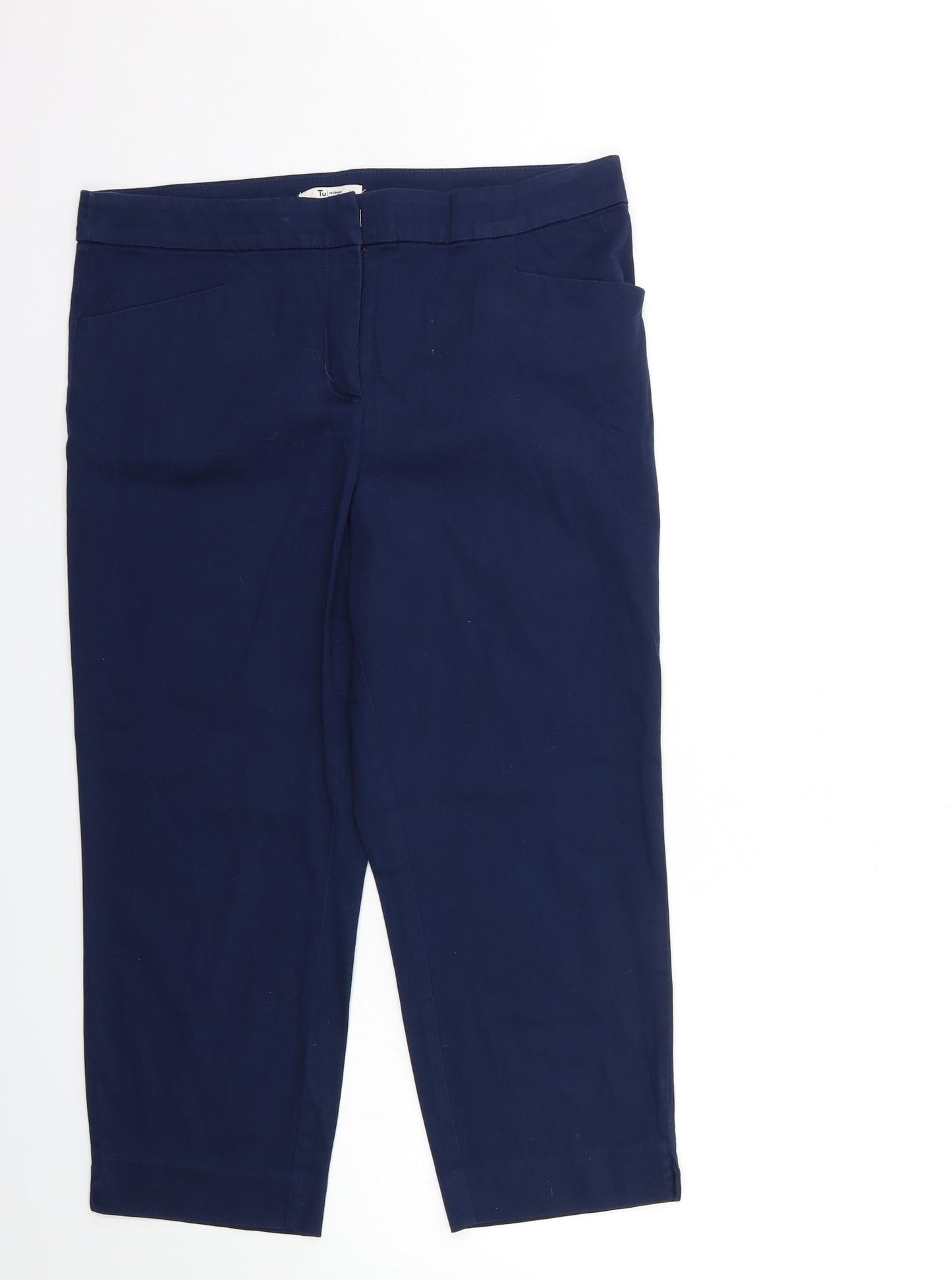 TU Womens Blue   Chino Trousers Size 14 L21 in