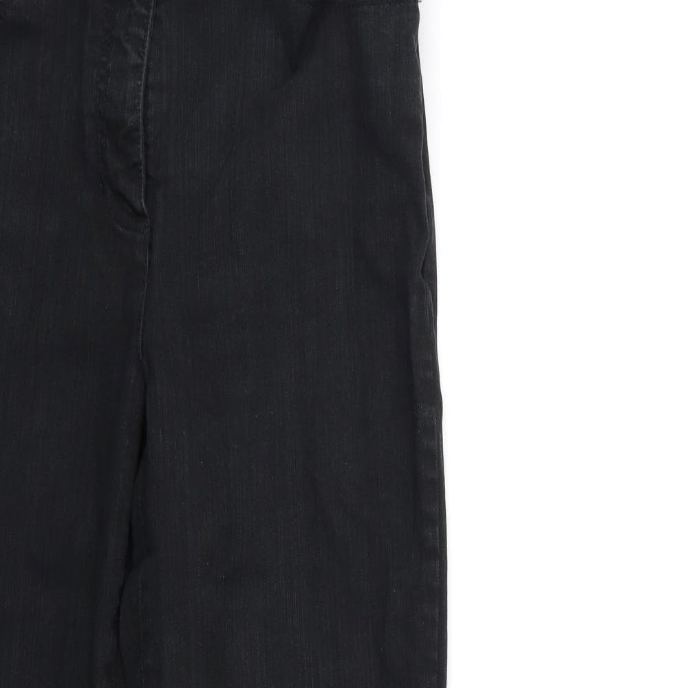 Emreco Womens Black  Denim Flared Jeans Size 14 L30 in