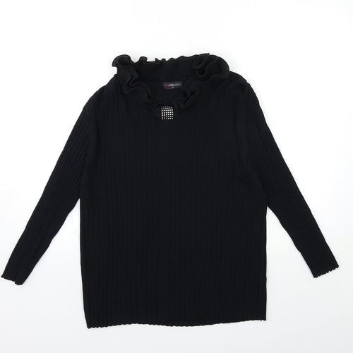 Bonmarché Womens Black  Knit Pullover Jumper Size XL