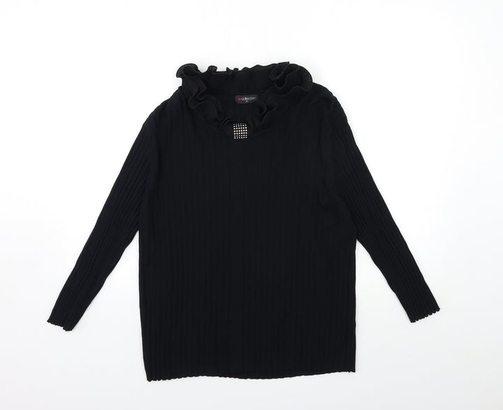 Bonmarché Womens Black Knit Pullover Jumper Size XL
