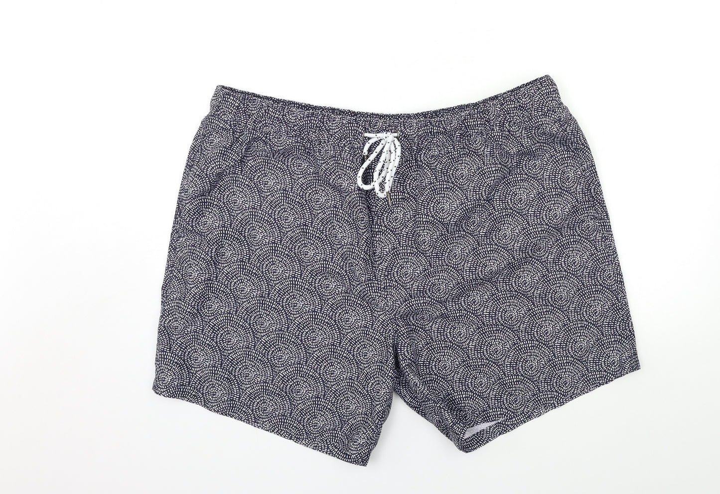 Easy Mens Blue Geometric  Bermuda Shorts Size 2XL