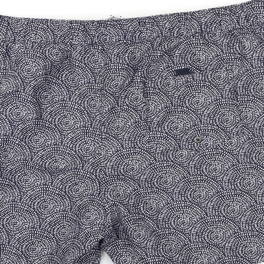 Easy Mens Blue Geometric  Bermuda Shorts Size 2XL