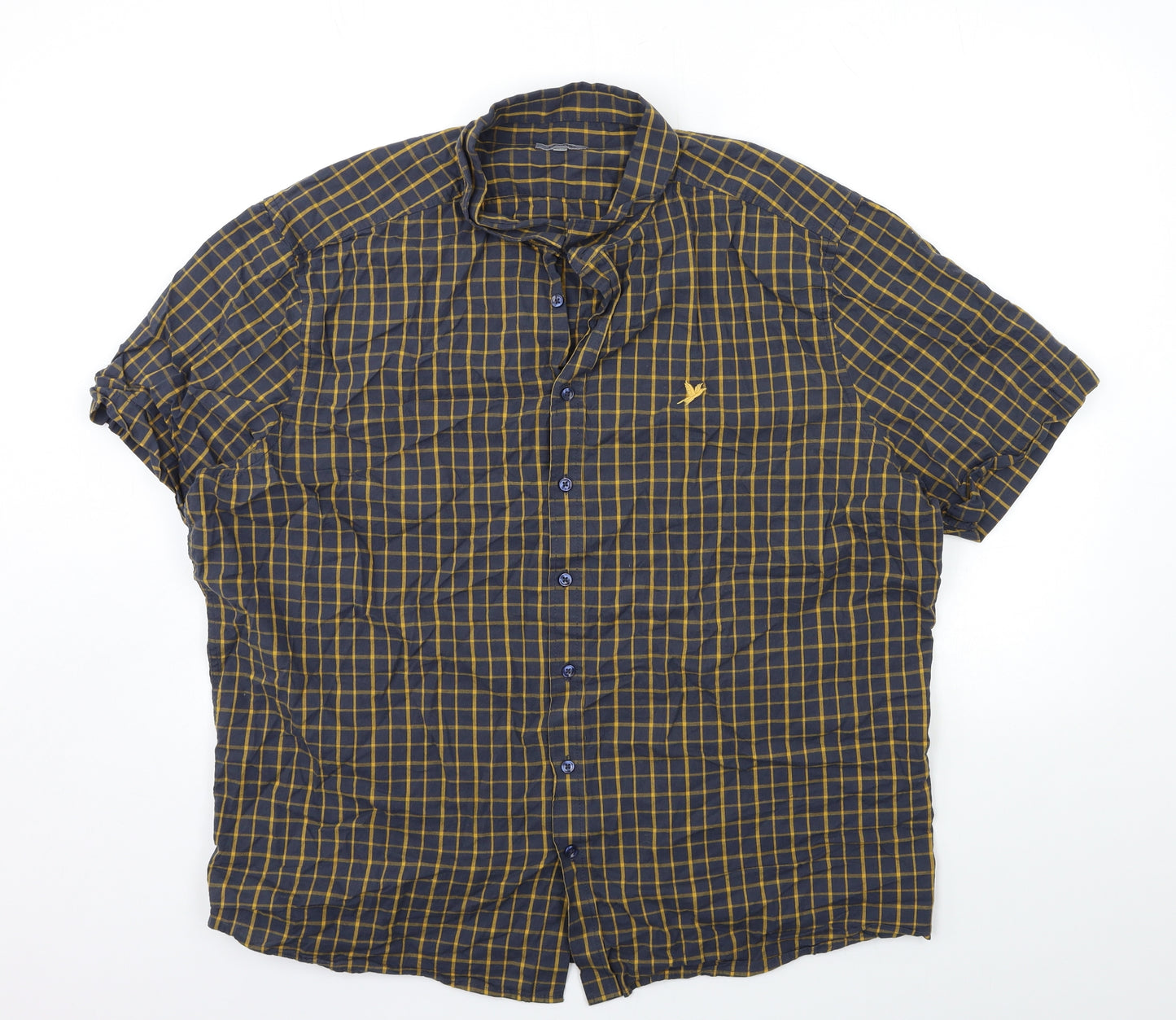 George Mens Grey Check   Button-Up Size 3XL
