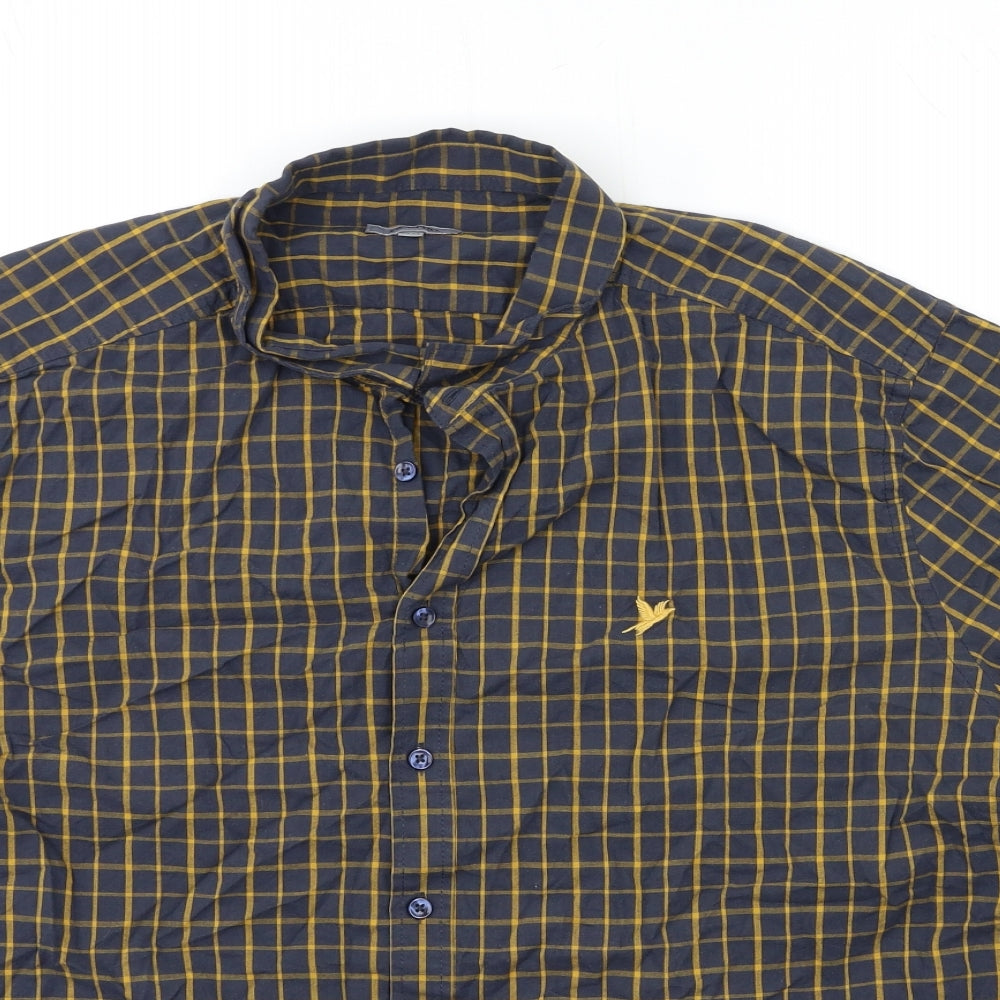 George Mens Grey Check   Button-Up Size 3XL