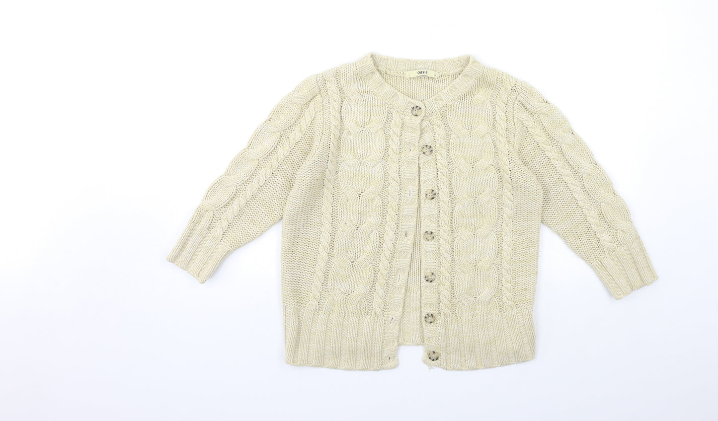 Oasis Womens Beige  Knit Cardigan Jumper Size M