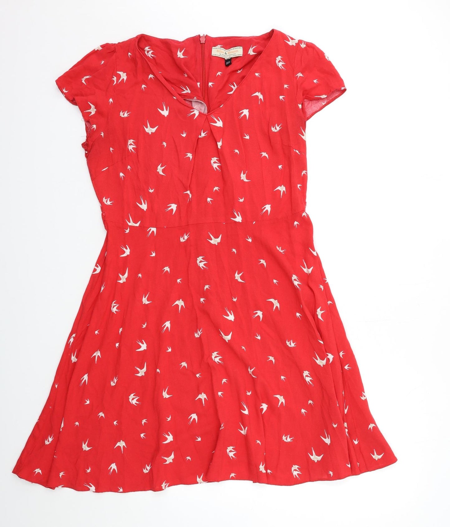 Billie & Blossom Womens Red Animal Print  A-Line  Size 18