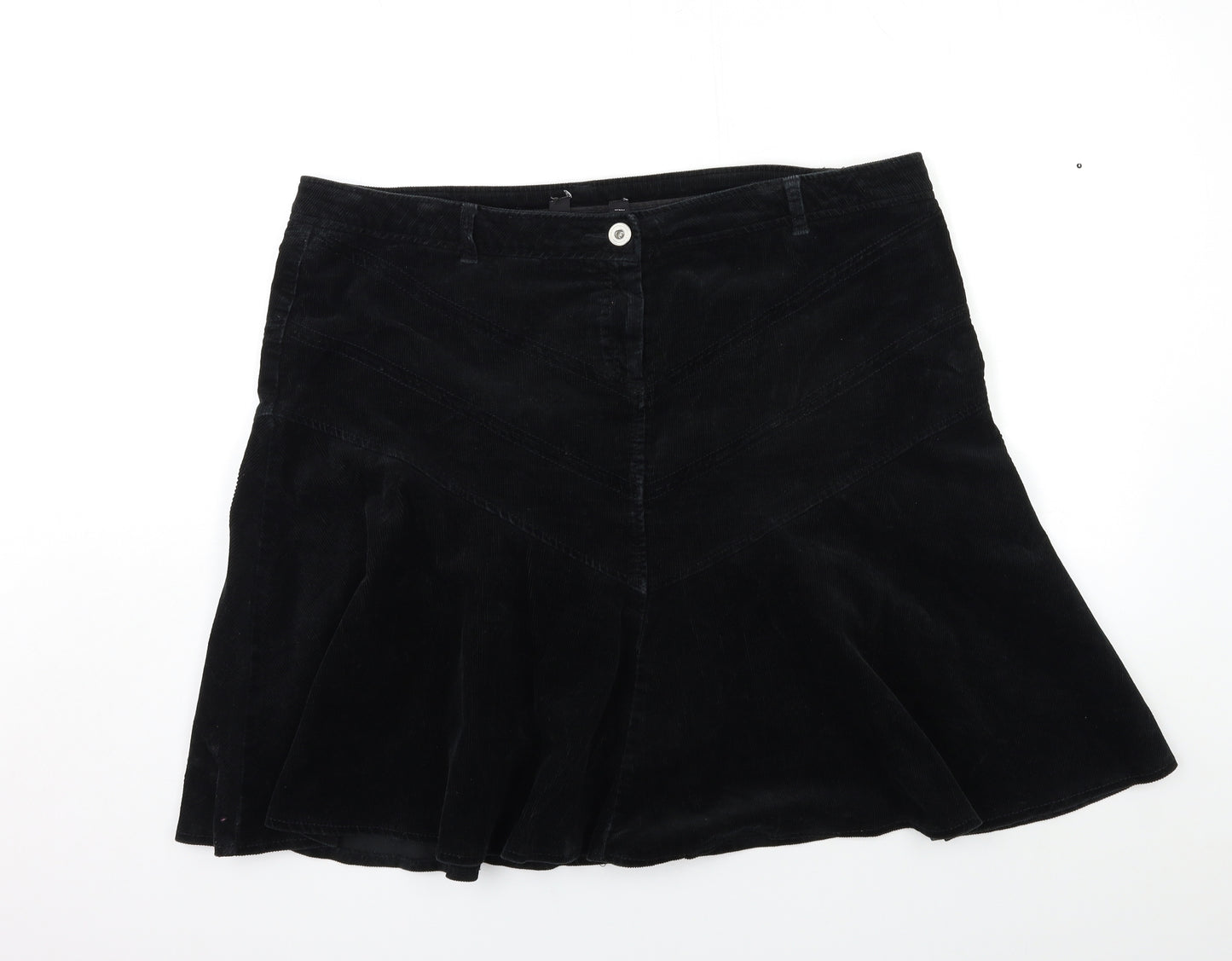Dorothy Perkins Womens Black  Corduroy Mini Skirt Size 20